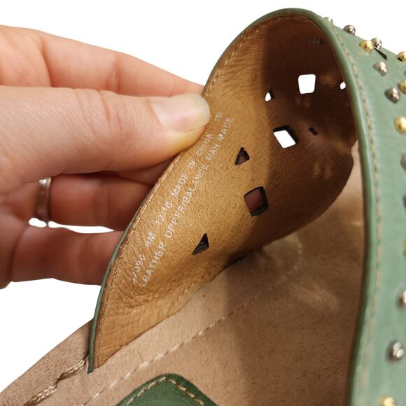 Clarks Artisan Womens Amaya Trong Leather Embellished Sandals Size 9 Green - Picture 8 of 9